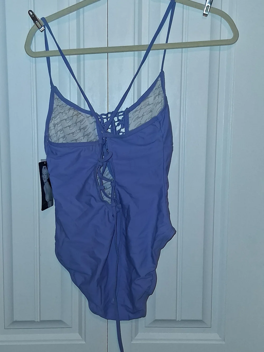 NWT Marilyn Monroe Lilac Crochet-Front One-Piece Women's Size Small